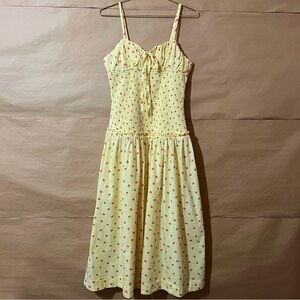 Free People | Strawberry Lemon Combo Lavender Daze Midi Dress Smocked Size S